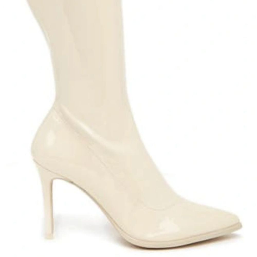 New STEVE MADDEN Stiles Tall Boot (Women) shiny off white size 5 - Picture 6 of 7